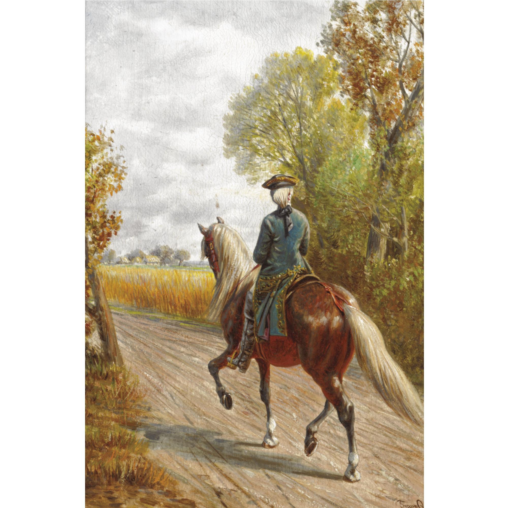 Franz Quaglio - A Pair Of Riding Scenes