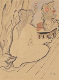 Franz Radziwill - Akt Mit Blumen