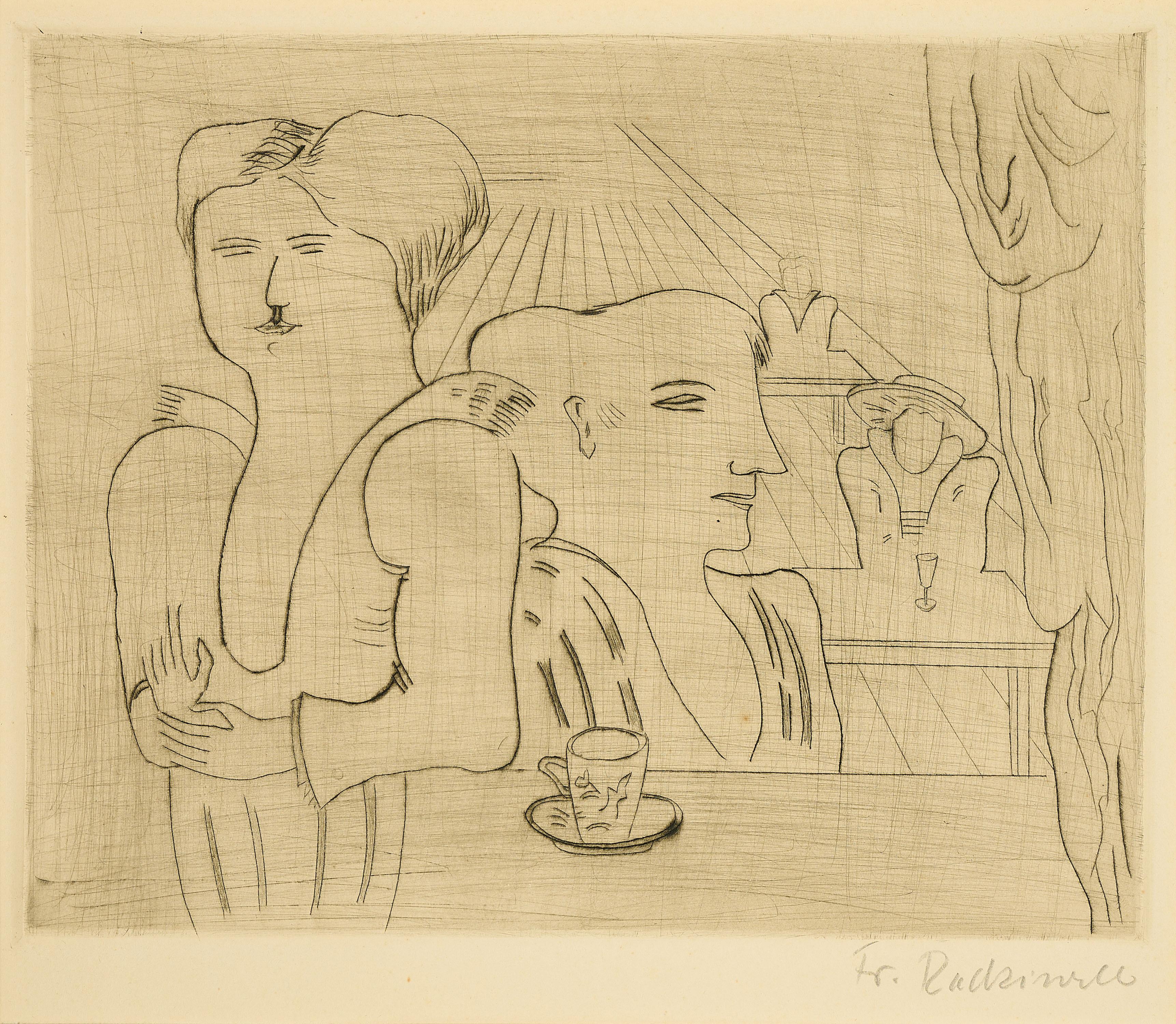 Franz Radziwill - Frauen am Tisch (Aus: Zehn Radierungen).