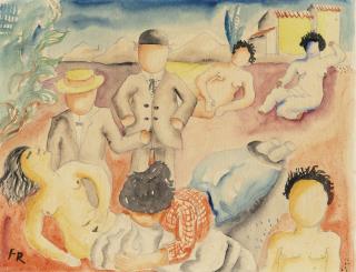 Franz Radziwill - Strandszene mit Krüppeln