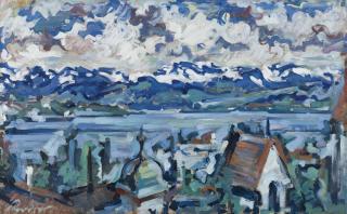 Franz Rederer - Zürichseelandschaft Mit Glärnisch View Of The Lake Zurich With Glärnisch