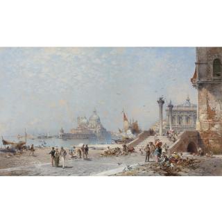 Franz Richard Unterberger - Austrian Piazetta St. Maggiore, Venice