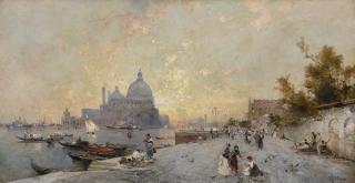 Franz Richard Unterberger - Austrian Sunset At The Santa Maria Della Salute