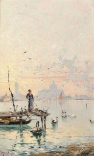Franz Richard Unterberger - Dawn On The Lagoon, Venice