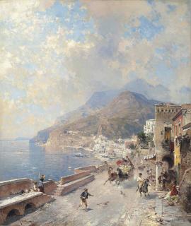 Franz Richard Unterberger - Gulf of Salerno, Amalfi