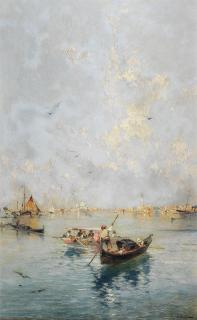 Franz Richard Unterberger - On the Lagoon, Venice