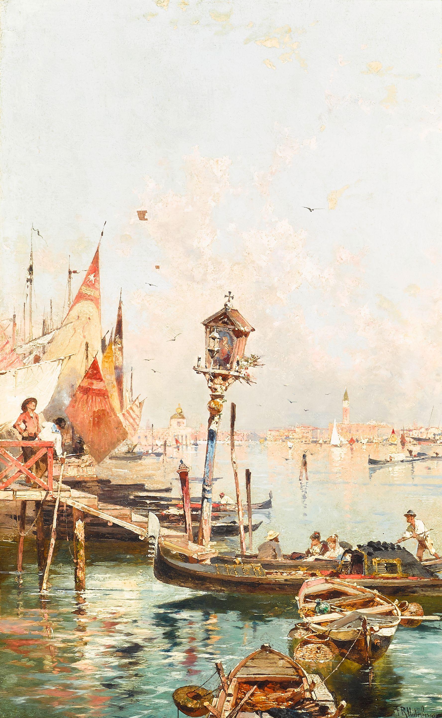 Franz Richard Unterberger - On the lagoon, Venice