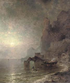 Franz Richard Unterberger - The Gulf of Salerno, Amalfi