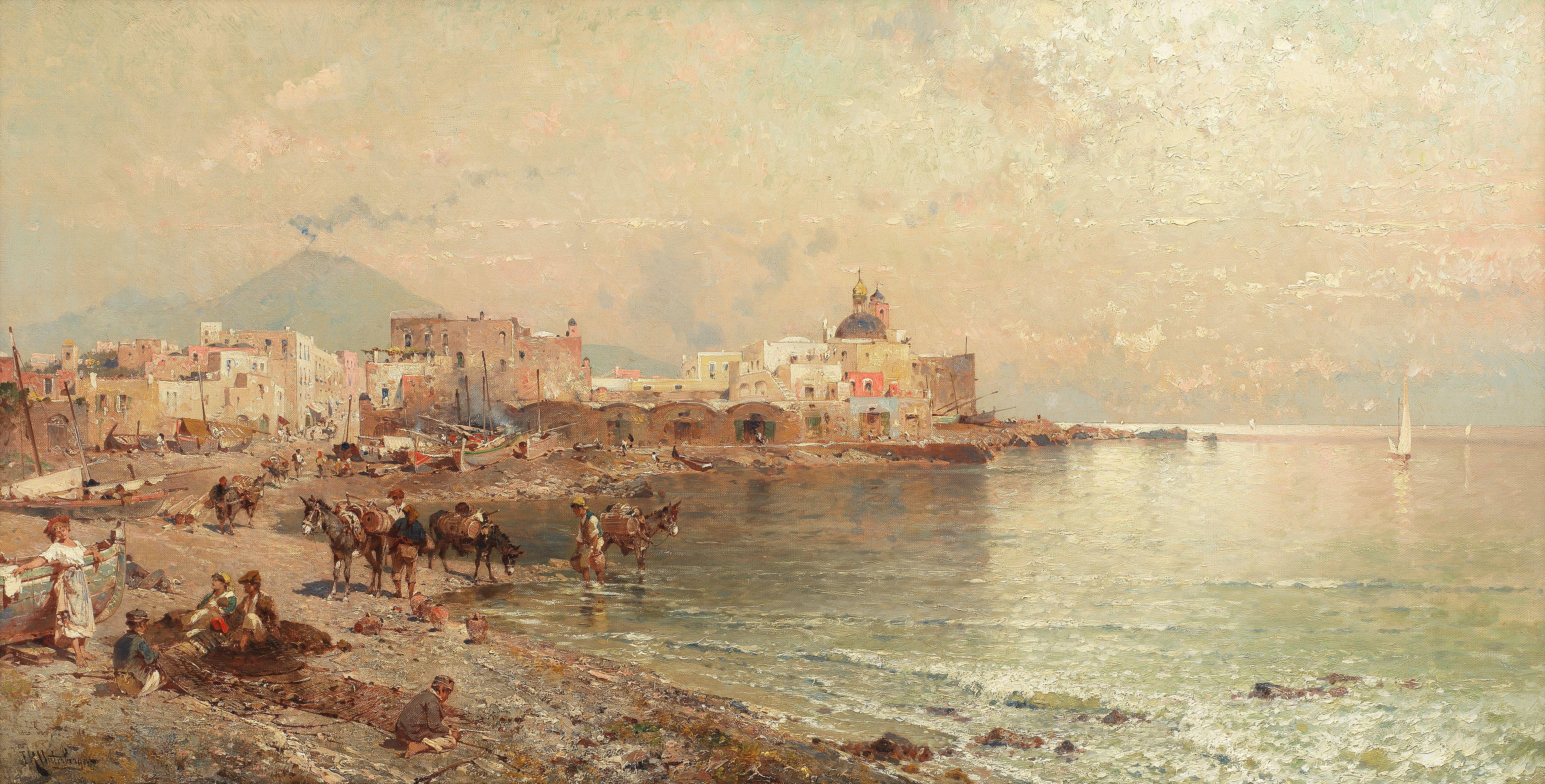 Franz Richard Unterberger - Torre del Greco, Bay of Naples