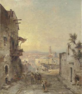 Franz Richard Unterberger - View of Syracuse, Sicily
