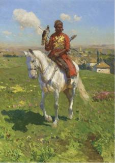 Franz Roubaud - A Tcherkess falconeer