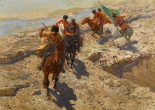 Franz Roubaud - Horsemen in the Mountains