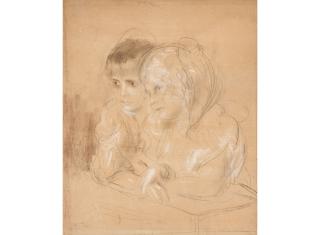 Franz Seraph Von Lenbach - A Portrait of Two Young Children