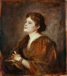 Franz Seraph von Lenbach - Bildnis der Tennisspielerin Clara Kusenberg, Gräfin von der Schulenburg, spätere Gräfin Voss.