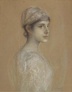 Franz Seraph Von Lenbach - Dorothée de Talleyrand-Périgord, Princesse de Fürstenberg, en jeune mariée