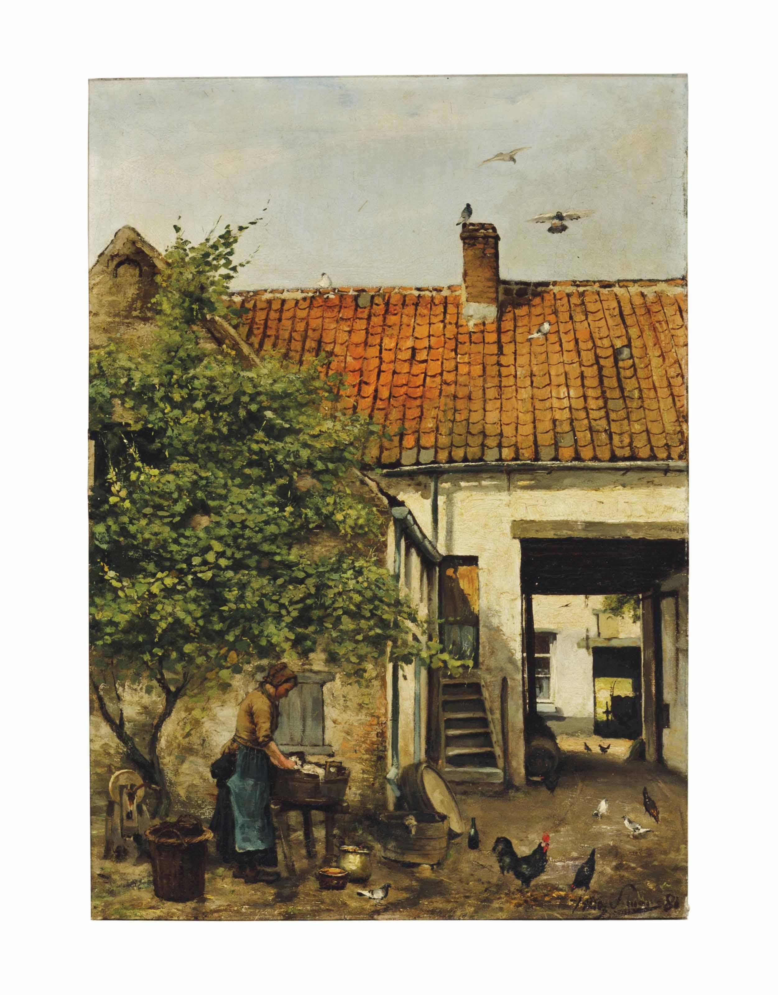 Franz Simons - Washing in the courtyard