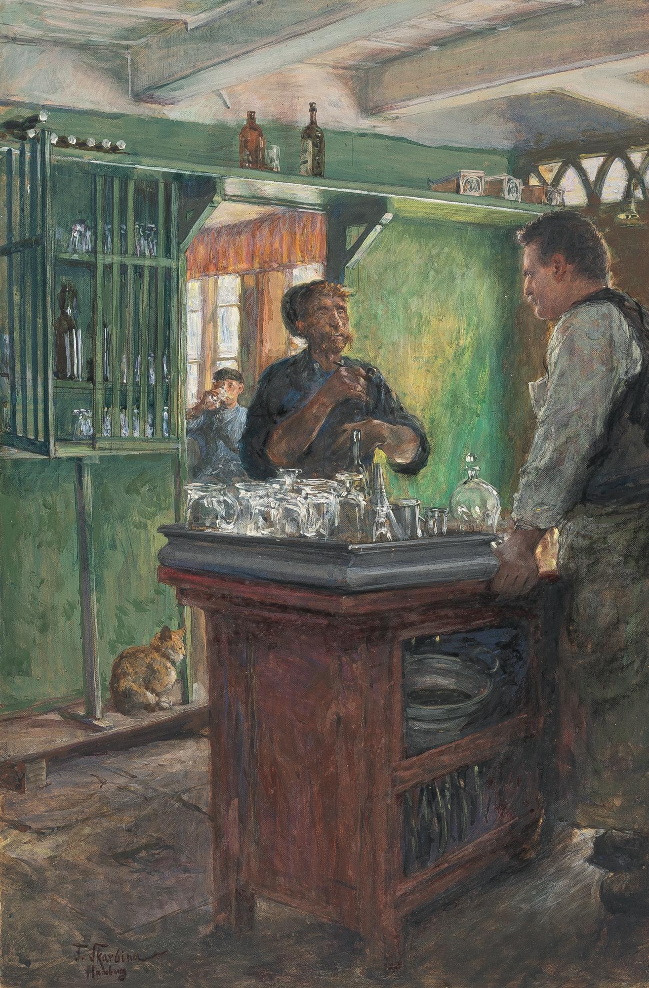 Franz Skarbina - Seemannsschänke in Hamburg