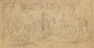 Franz Theodor Grosse - Die Argonauten bei Chiron, dem Gesang des Orpheus lauschend