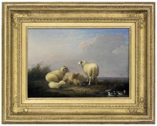 Franz Van Severdonck - Sheep resting beside some ducks