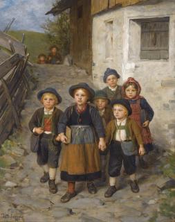 Franz Von Defregger - Austrian auf Dem Schulweg (Going To School)
