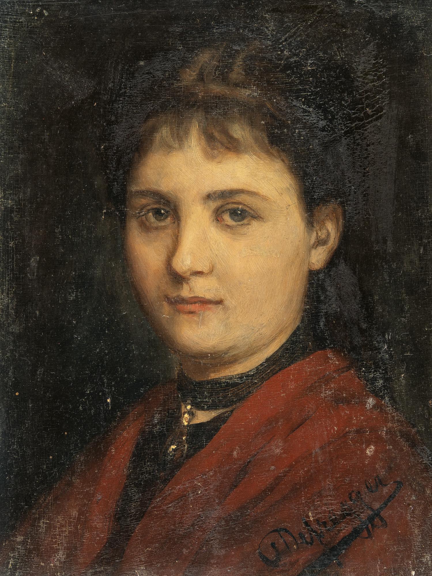 Franz von Defregger - Porträtstudie (Dirndl)