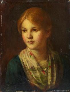 Franz von Defregger - Portrait eines Tiroler Mädchens