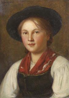 Franz Von Defregger - Tiroler Dirndl
