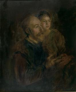 Franz von Lenbach - Giovanni Meyer, Marchese di Montagliari, mit seiner Tochter