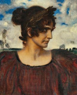 Franz von Stuck - Damenbildnis all\'antica (Weibliches Porträt mit Lorbeerkranz)