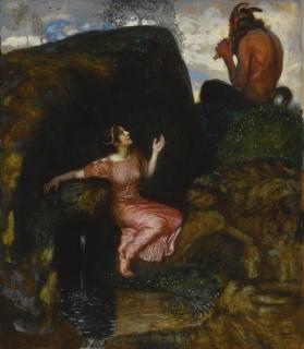 Franz Von Stuck - German an Der Quelle (Lauschende Nymphe) 