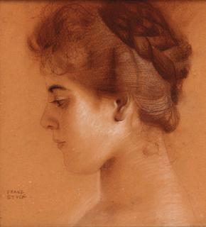 Franz Von Stuck - Head study of a young girl in profile