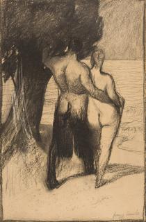 Franz von Stuck - Spaziergang am Abend (Faun und Nymphe).