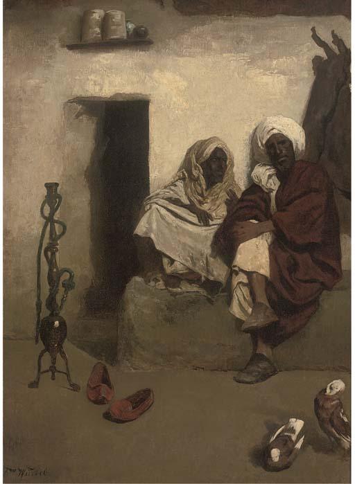 Franz Würbel - Arabs in conversation by a doorway