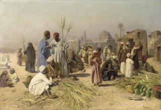 Franz Xaver Kosler - A vegetable market, Cairo