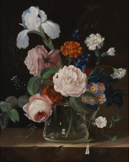 Franz Xaver Pieler - Still life of flowers, a pair