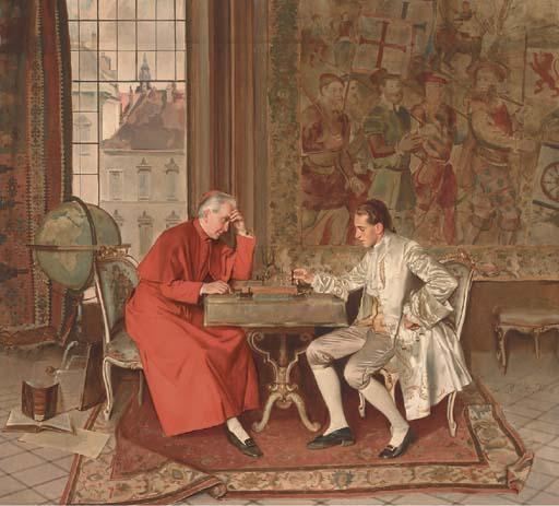 Franz Xaver Wolf - A Game of Chess