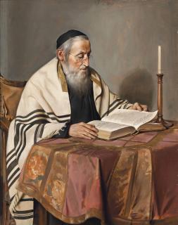 Franz Xaver Wolf - A Rabbi reading