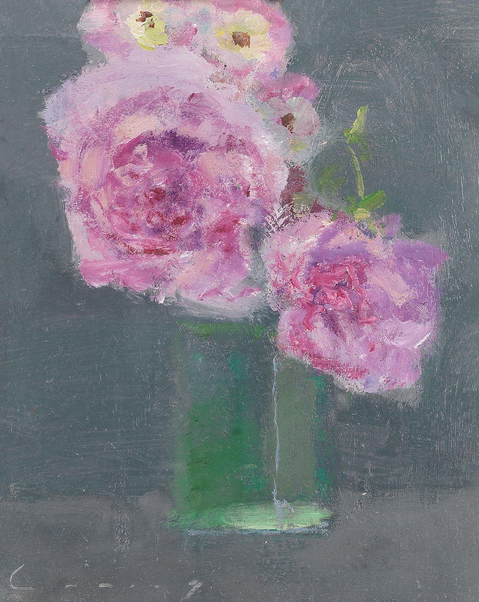 Fred Cuming R.A. - Pink Flowers in a Vase