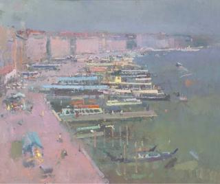 Fred Cuming, R.A. - Vaporetti of Piazzo de San Marco