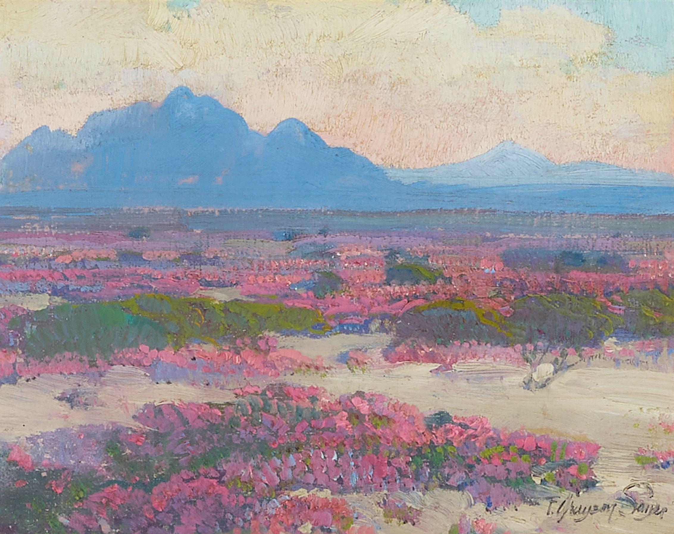 Fred Grayson Sayre - Desert in Bloom 8 x 10 in. framed 12 x 14 in.