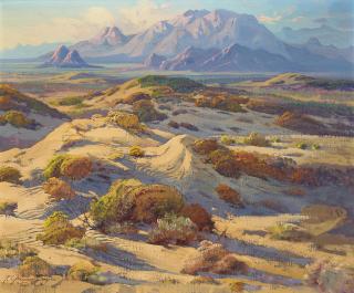 Fred Grayson Sayre - Light and Shadow on the Dunes 20 x 24 in. framed 25 x 29 in.