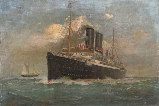 Fred Pansing - The British steamer Caledonia outward-bound for New York