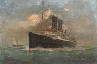 Fred Pansing - The British steamer Caledonia outward-bound for New York