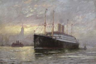 Fred Pansing - The S.S. Kaiser Wilhelm II in New York harbor