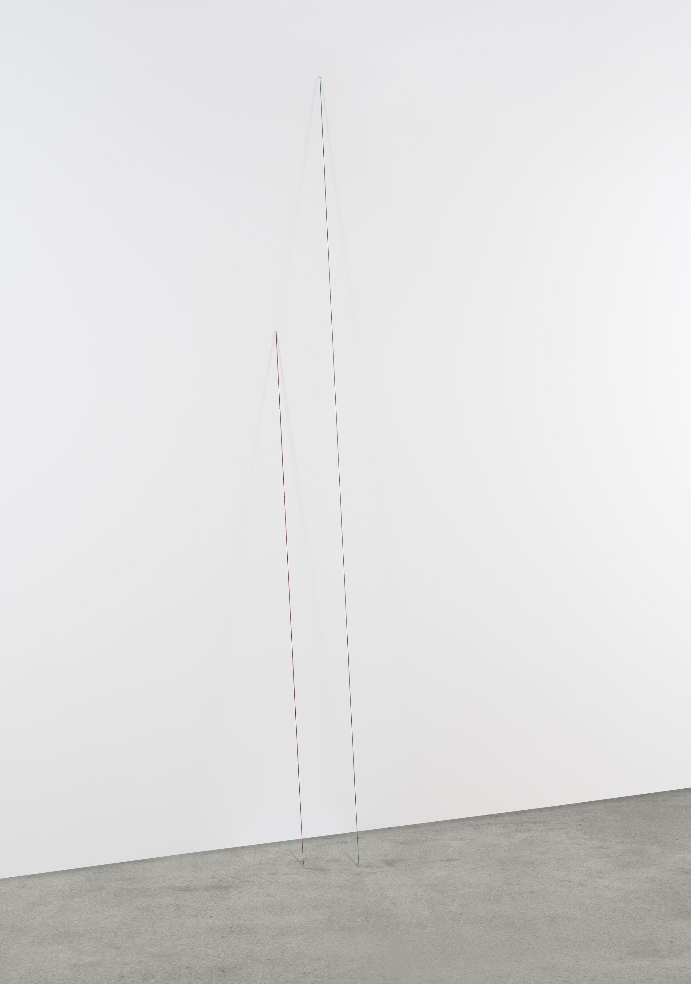 Fred Sandback - Untitled (Sculptural Study, Two-part Leaning Construction)
