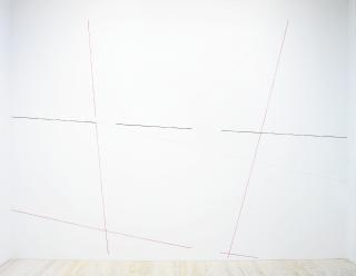 Fred Sandback - Untitled (Sculptural Study, Wall Construction)