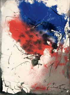 Fred Thieler - „blau-rot schwebend“.