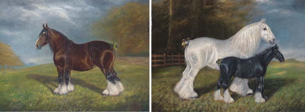 Fred Thurlby - Stout, winner of 12 first and 8 second prizes at various shows; and Madam, winner of first prize at Viscount Tredegar\'s Show 1908