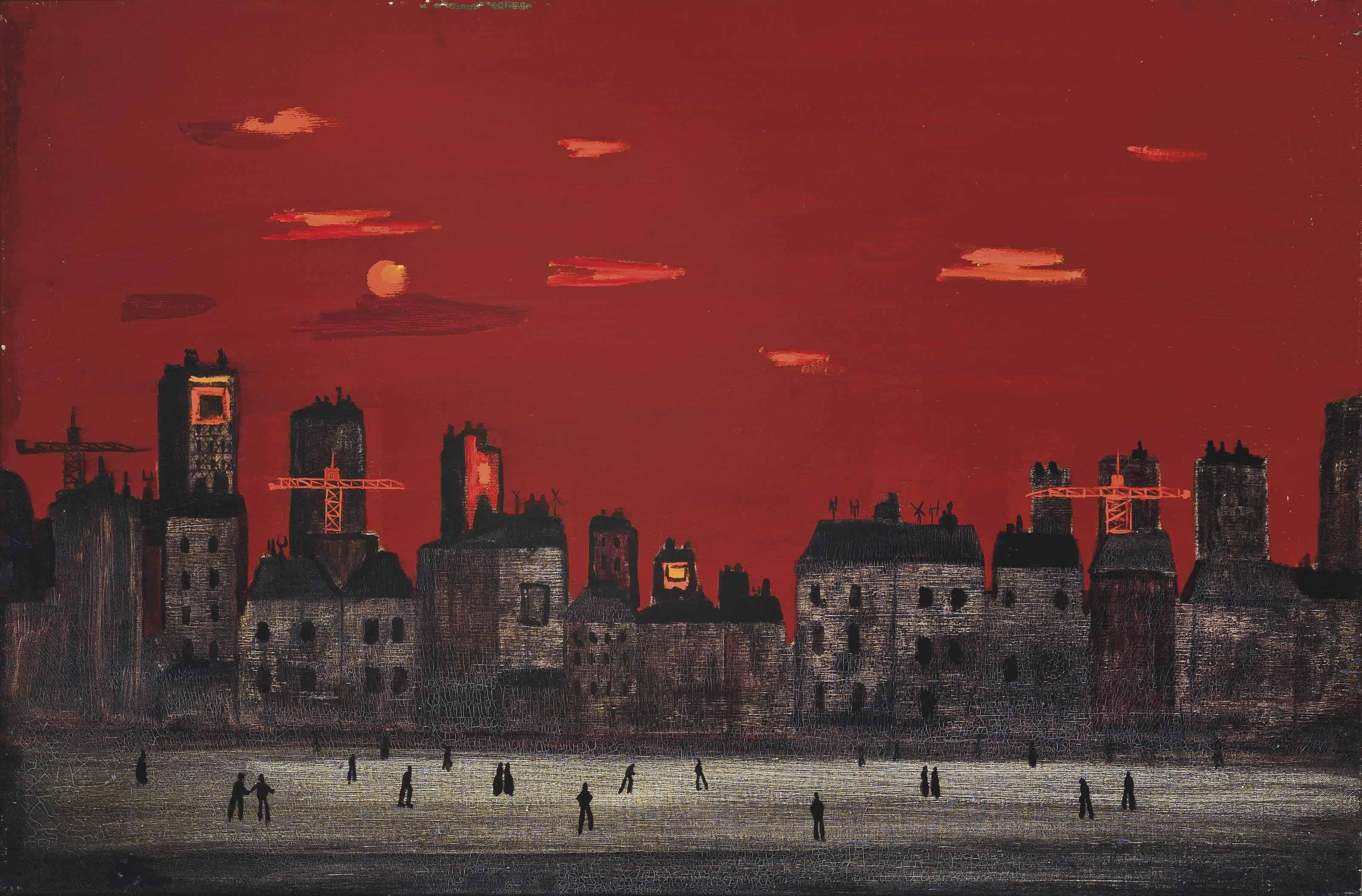 Fred Uhlman - Town Under Red Sky