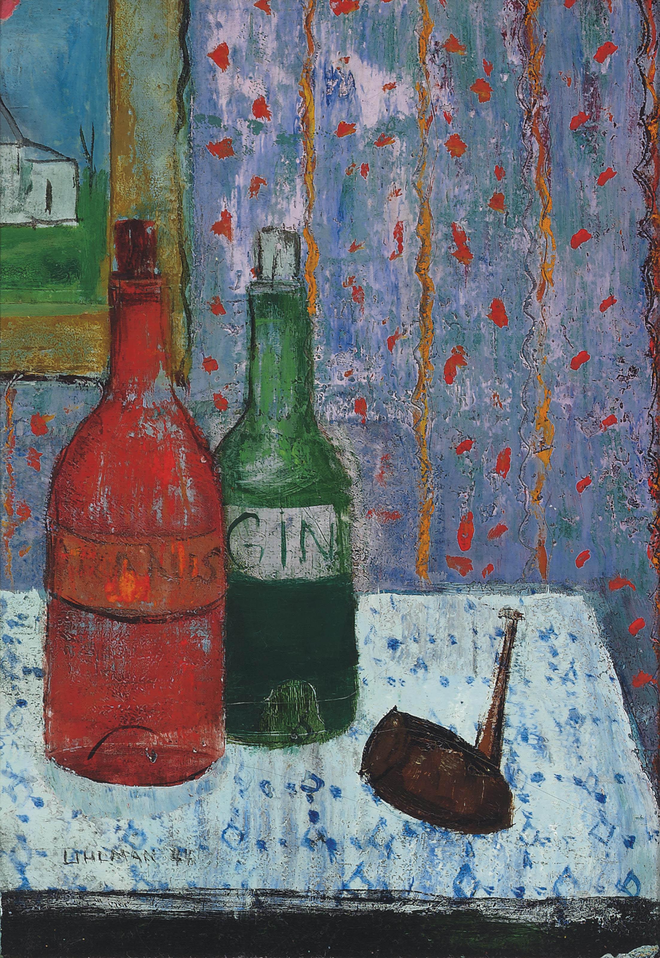 Fred Uhlman - Two bottles and pipe